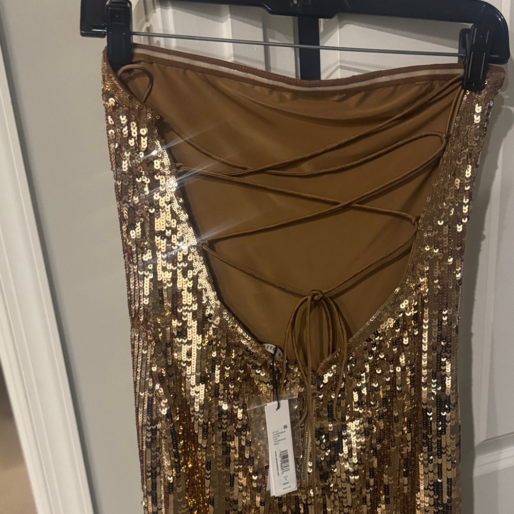 Alice + Olivia Metallic Strapless Dress - Picture 8 of 8